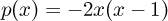 p(x) = -2x(x-1)